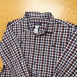 Patagonia Flannel Shirt Men's Medium Organic Cotton Plaid Long Sleeve Shirt
